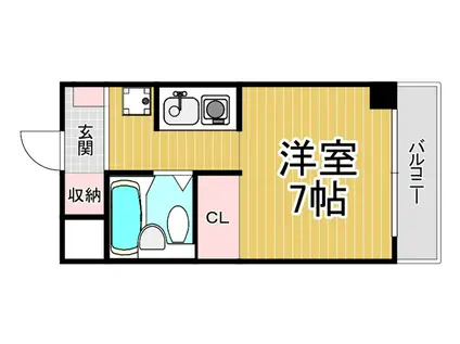 ローズバンク(1K/3階)の間取り写真