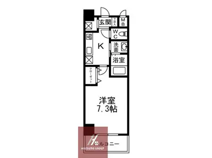 地下鉄谷町線 天神橋筋六丁目駅 徒歩10分 9階建 築19年(1K/9階)の間取り写真