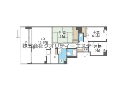 クリーンリバー北37条(3LDK/4階)の間取り写真