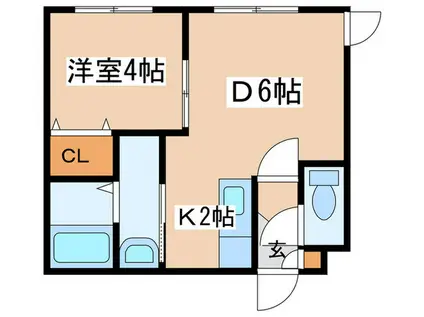MSENA 北38条(1DK/4階)の間取り写真