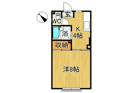 リッチフィールド(1K/1階)の間取り写真