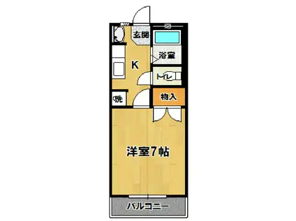 ヴィラ昭栄B(1K/4階)の間取り写真