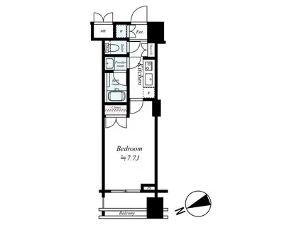 パレステュディオ新宿御苑駅前(1K/9階)の間取り写真