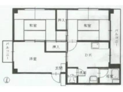 日比野コーポ(3DK/3階)の間取り写真