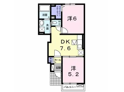 フォーシーズンA・B・C(2DK/1階)の間取り写真