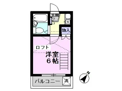 MARIO江戸川台(1K/2階)の間取り写真