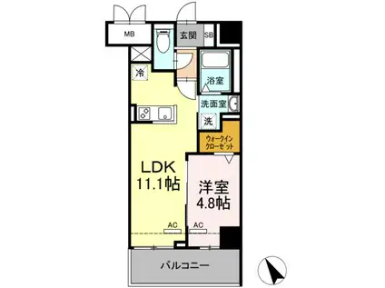 シトラスガーデン(1LDK/6階)の間取り写真