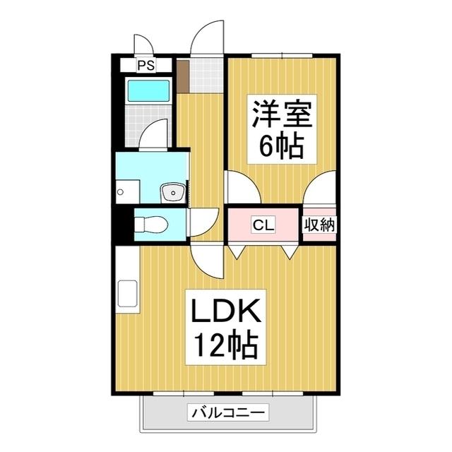 リバティーハイツB(1LDK/1階)の間取り写真