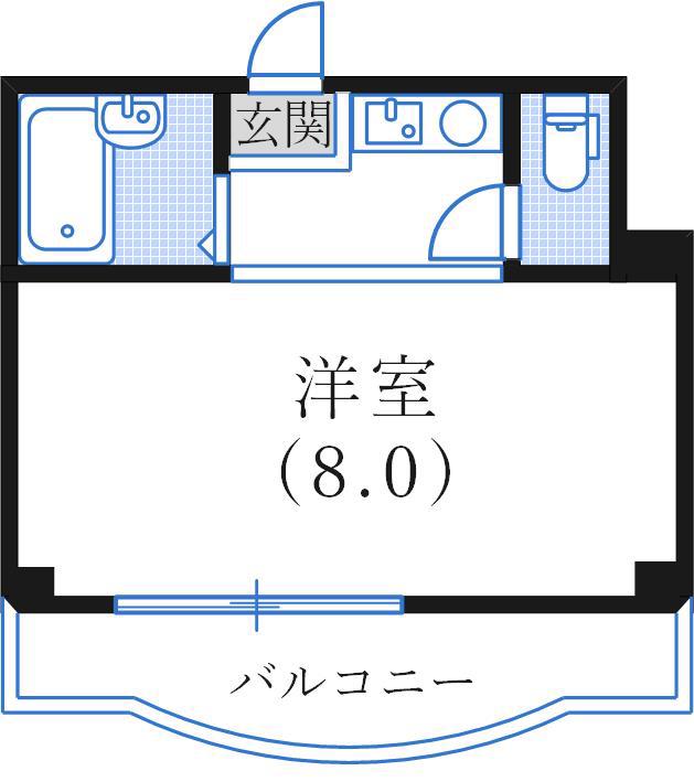 三景マンション(1K/1階)の間取り写真