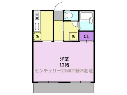 カーサ・エスメラルダA(1DK/1階)の間取り写真