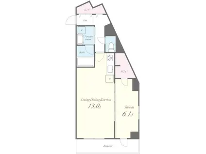 クローネ北千住(1LDK/3階)の間取り写真