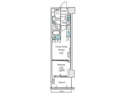 ロイヤルパークス赤羽ノース(1LDK/4階)の間取り写真