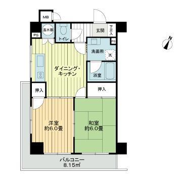 マンション板橋本町(2DK/1階)の間取り写真