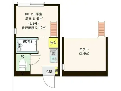ESTANCIA(ワンルーム/1階)の間取り写真