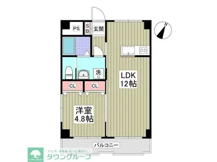 リブレス所沢緑町(1K/2階)の間取り写真