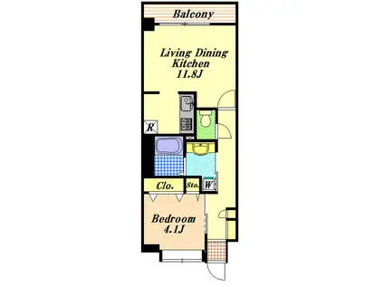 クレアガーデン(1LDK/3階)の間取り写真