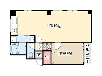 カーサフォルツァ(1LDK/2階)の間取り写真