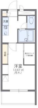 レオパレス駒場東大前(1K/2階)の間取り写真
