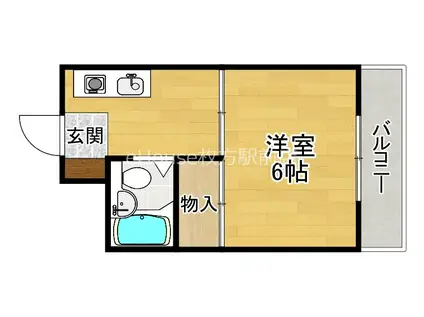 水仙ハイツ(1K/3階)の間取り写真