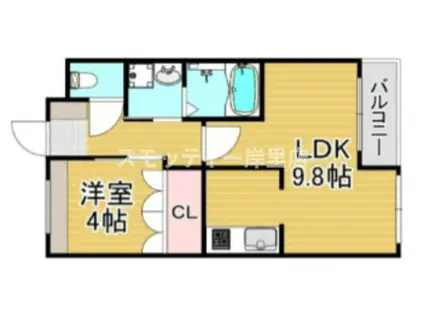 グランディール加藤(1LDK/1階)の間取り写真