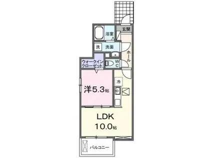 ヒカルサ豊橋小向町(1LDK/1階)の間取り写真