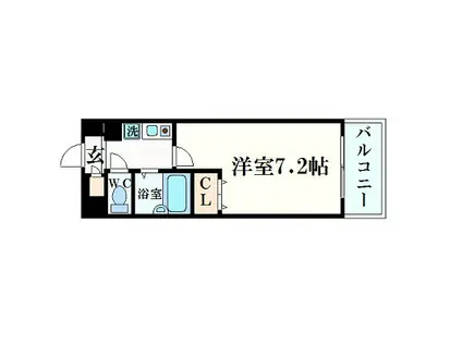 エスリード三宮(1K/10階)の間取り写真