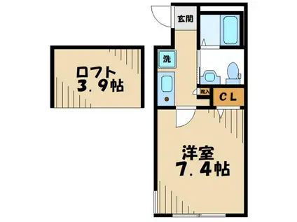 エルヴールII(1K/2階)の間取り写真