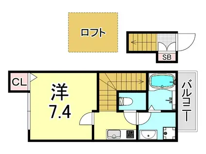 あんしん熊野町08-1070(1K/2階)の間取り写真