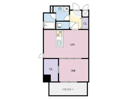 サンドキャッスル佐古一番町(1LDK/6階)の間取り写真