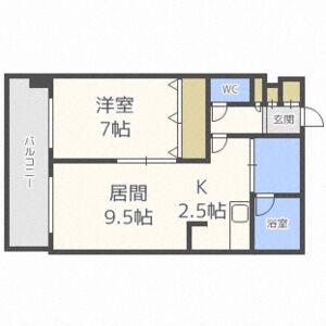 三和マンション(1LDK/7階)の間取り写真