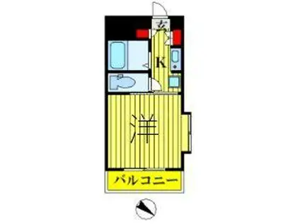 ロイヤルコスモ永代(1K/4階)の間取り写真