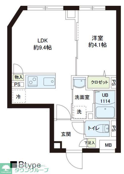 レピュア小石川レジデンス(1LDK/3階)の間取り写真