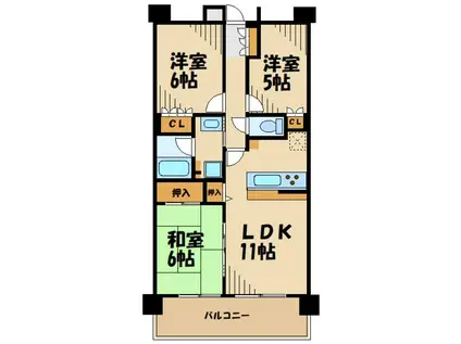 プライマル月島(1K/6階)の間取り写真