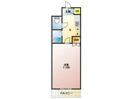 パストラール目白(1K/2階)の間取り写真