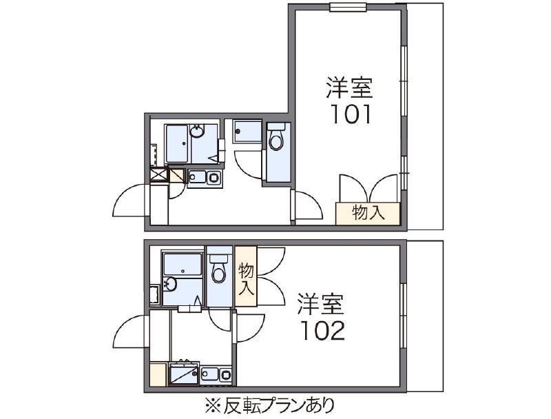 レオパレス里(1K/1階)の間取り写真
