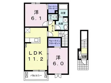 ア・ラ・モードハウス(2LDK/2階)の間取り写真