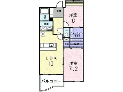 シルクスクェア(2LDK/1階)の間取り写真