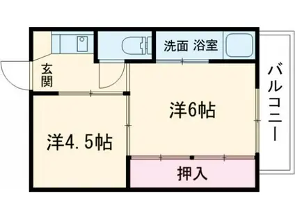 ビレッジハウス上田1号棟(2K/4階)の間取り写真