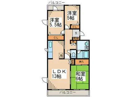 コンフォートハイム成瀬(3LDK/2階)の間取り写真