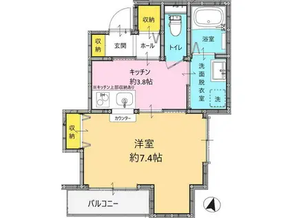 FAIRY PETAL武蔵小山(1K/1階)の間取り写真