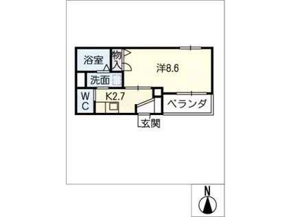 QUINTET(1K/2階)の間取り写真