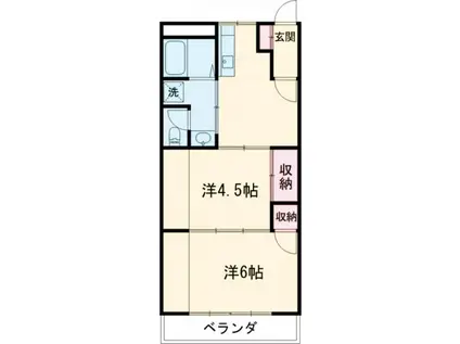 ライフステージ広瀬 京田I(2DK/3階)の間取り写真