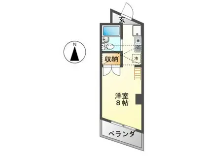 ノーサレンダー(ワンルーム/3階)の間取り写真