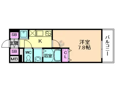 プランドール新大阪サウスレジデンス(1K/5階)の間取り写真