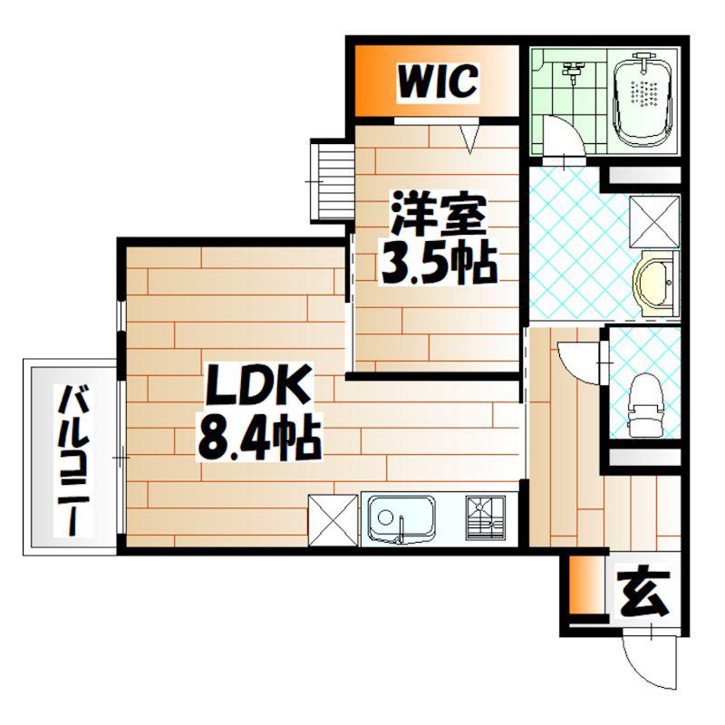 YOURMAISON萩崎(1LDK/2階)の間取り写真