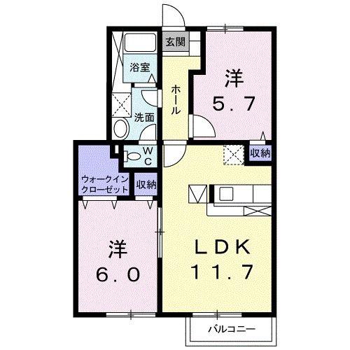 サン サン ハウス 1(2LDK/1階)の間取り写真