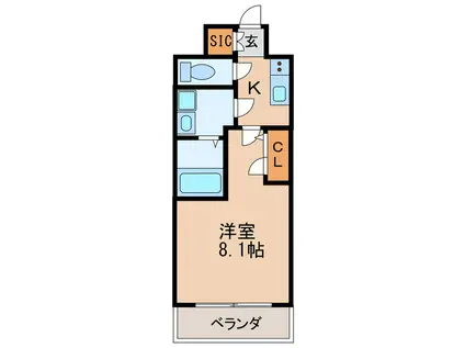 エスリード新栄グラティア(1K/12階)の間取り写真