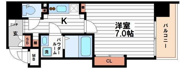 ファーストフィオーレ本町イースト(1K/11階)の間取り写真