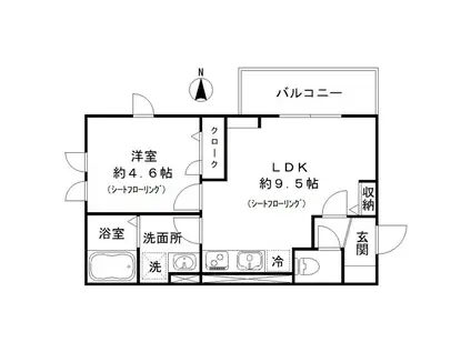 MOCXION桃山(1LDK/2階)の間取り写真
