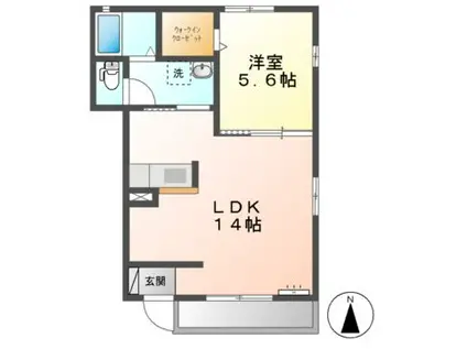 グリーンハウス姫 B(1LDK/1階)の間取り写真